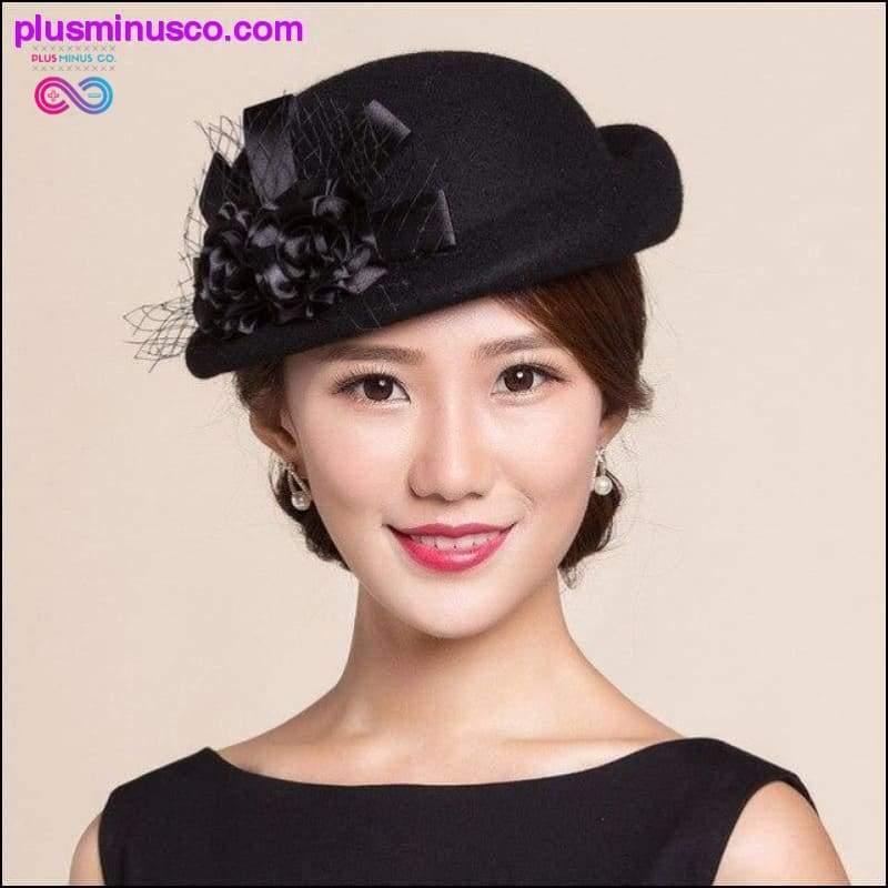 Женская шерстяная шляпа-федора — шерстяная шапка с куполом с цветами для девочек и — plusminusco.com