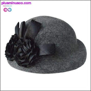 Ladies Fedora Wool Hat - Girls w/ Flowers Dome Wool Cap & - plusminusco.com