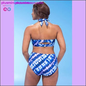 Grande Copa Mulheres Retro Halter Neck Cross Swimwear - plusminusco.com