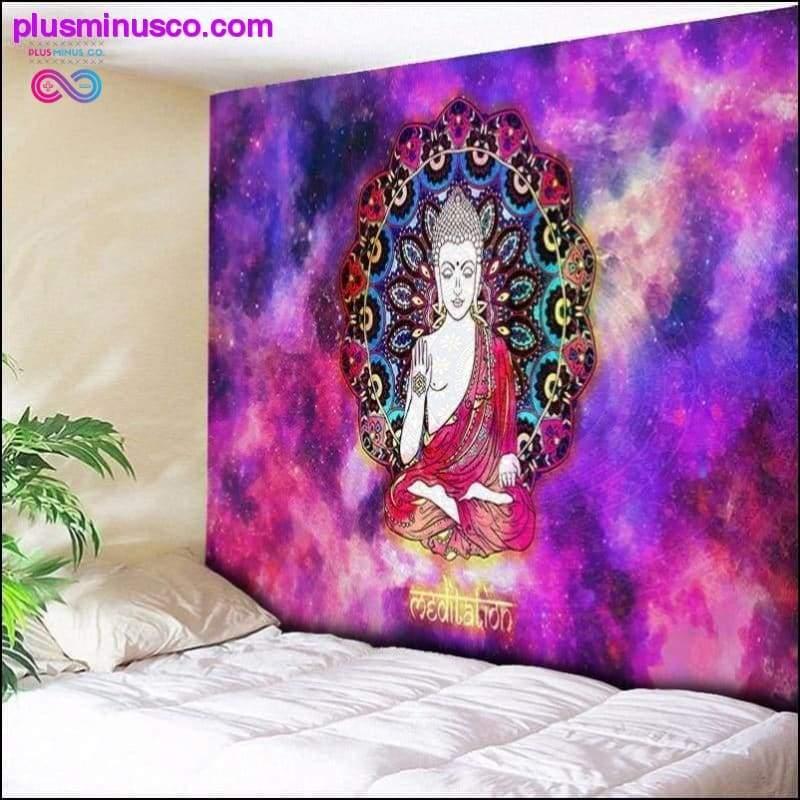 Tapisseries décoratives galaxie rétro Bouddha de grande taille indiennes - plusminusco.com