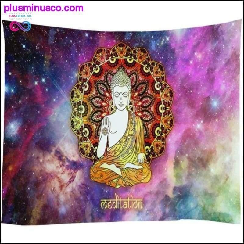 Tapices decorativos de galaxia de Buda retro de gran tamaño indios - plusminusco.com
