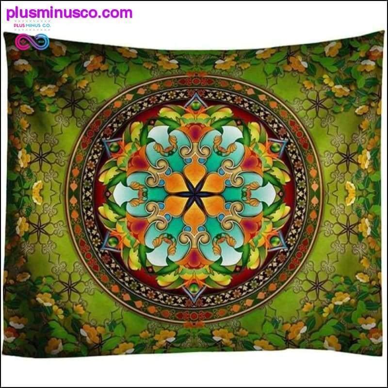 Великий настінний гобелен з мандалою в богемному стилі - plusminusco.com