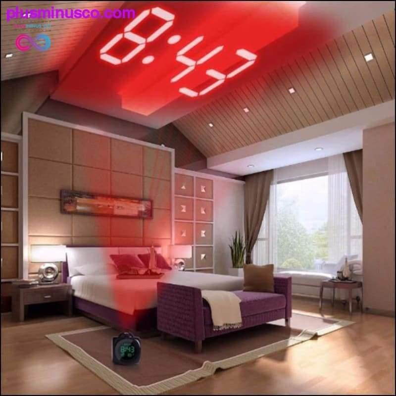 LCD Projection LED Display Time Digital Alarm Clock Talking - plusminusco.com