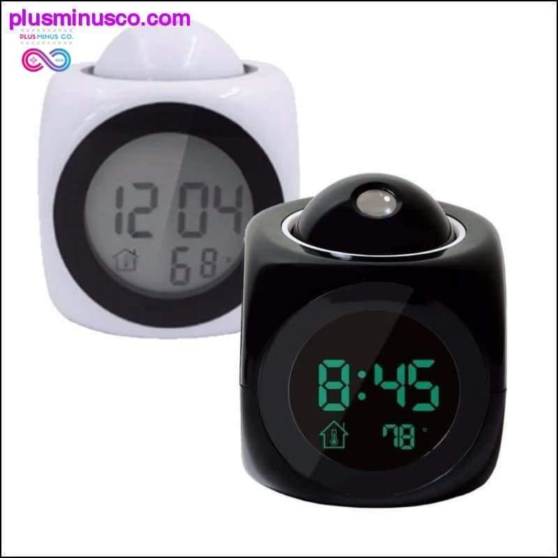 LCD Projection LED Display Time Digital Alarm Clock Talking - plusminusco.com