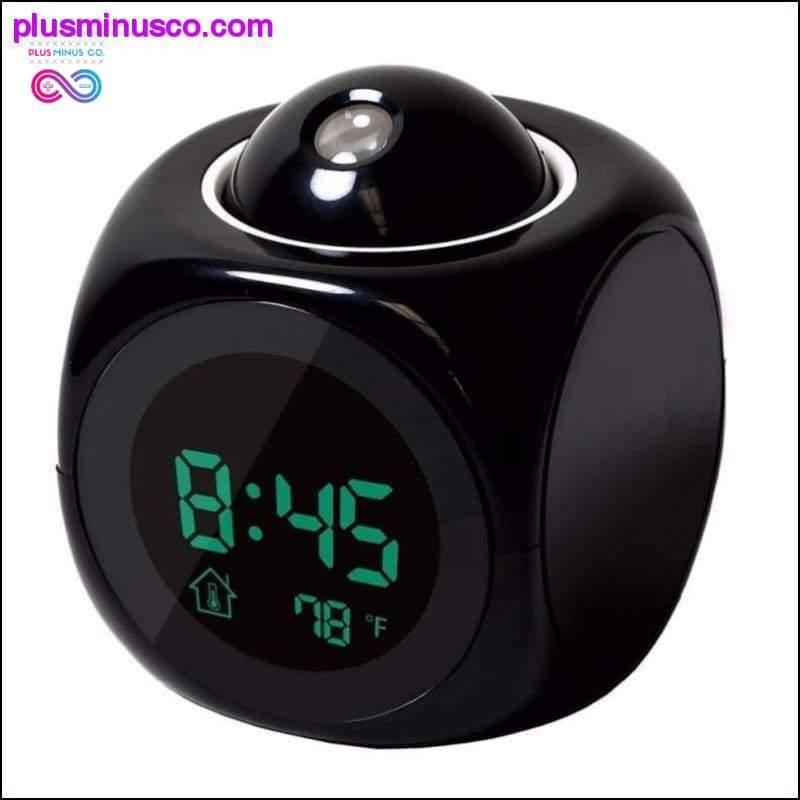 LCD Projection LED Display Time Digital Alarm Clock Talking - plusminusco.com