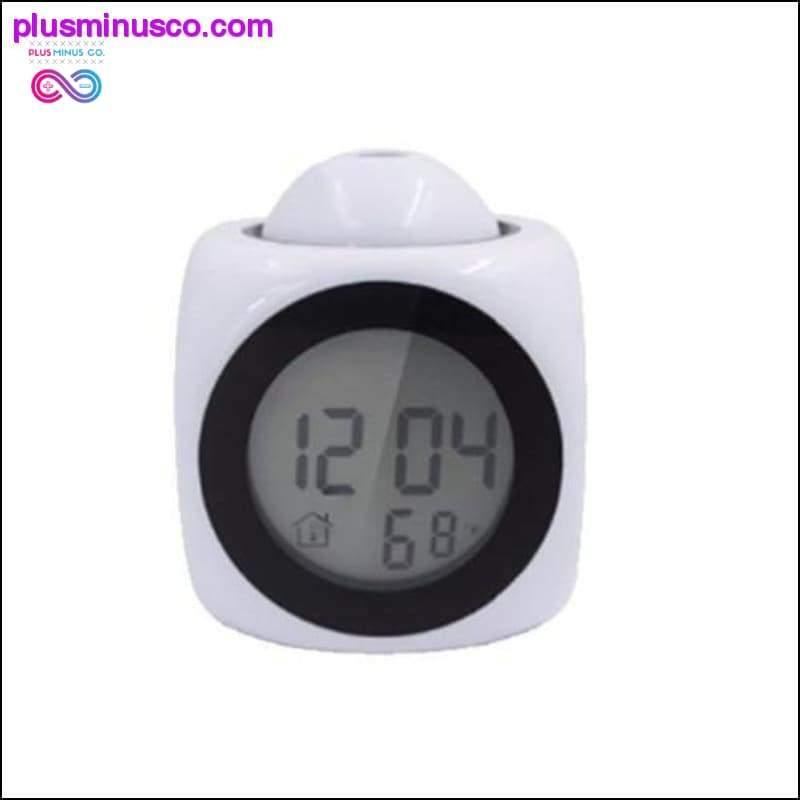 LCD Projection LED Display Time Digital Alarm Clock Talking - plusminusco.com