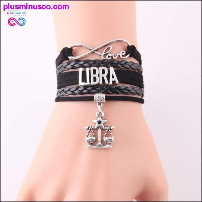 Leather Infinity Sign & Love Zodiac Bracelet - plusminusco.com