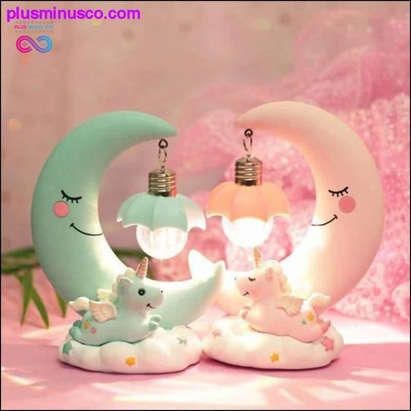 LED cartoon ornaments night light unicorn moon light - plusminusco.com