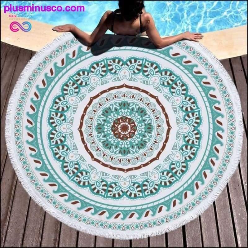 Leopard Beach Round Towel Tassels 3D Printed Sun Beach - plusminusco.com