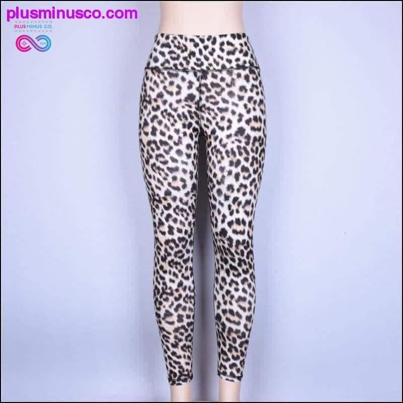 Leopardie nohavice s vysokým pásom na boky Push Up Yoga Legíny - plusminusco.com