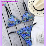 Leopard swimsuit female Sexy string lace up bikini 2020 High - plusminusco.com