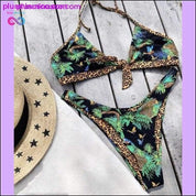Leopard swimsuit female Sexy string lace up bikini 2020 High - plusminusco.com