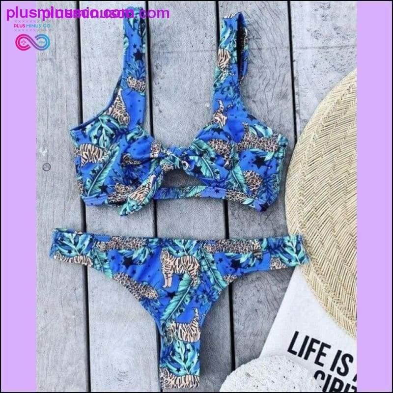 Leopard swimsuit female Sexy string lace up bikini 2020 High - plusminusco.com