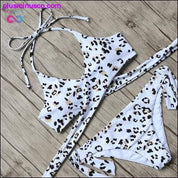 leopard swimsuit snake print bikini sexy cross bandage - plusminusco.com
