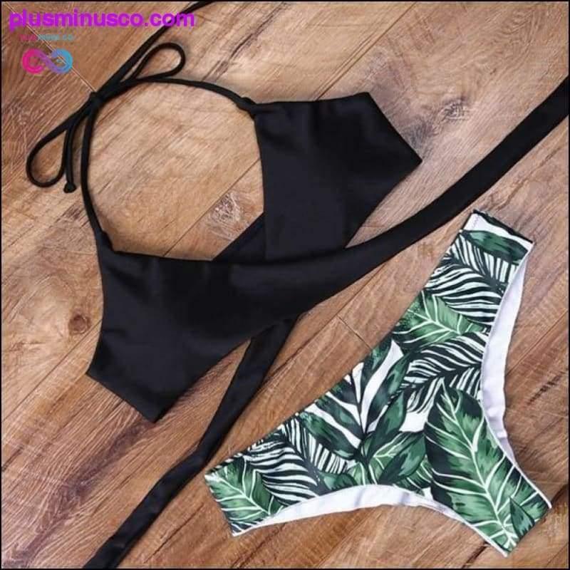 leopard swimsuit snake print bikini sexy cross bandage - plusminusco.com