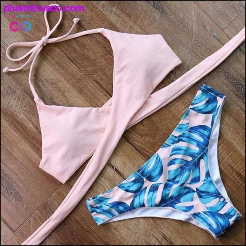 leopard swimsuit snake print bikini sexy cross bandage - plusminusco.com