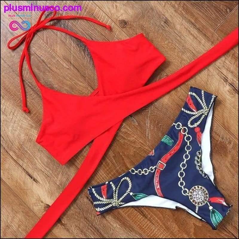 leopard swimsuit snake print bikini sexy cross bandage - plusminusco.com