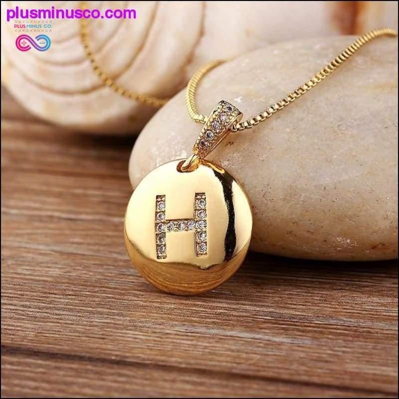 Letter Necklace Gold 26 Letters Charm Necklaces Pendants - plusminusco.com