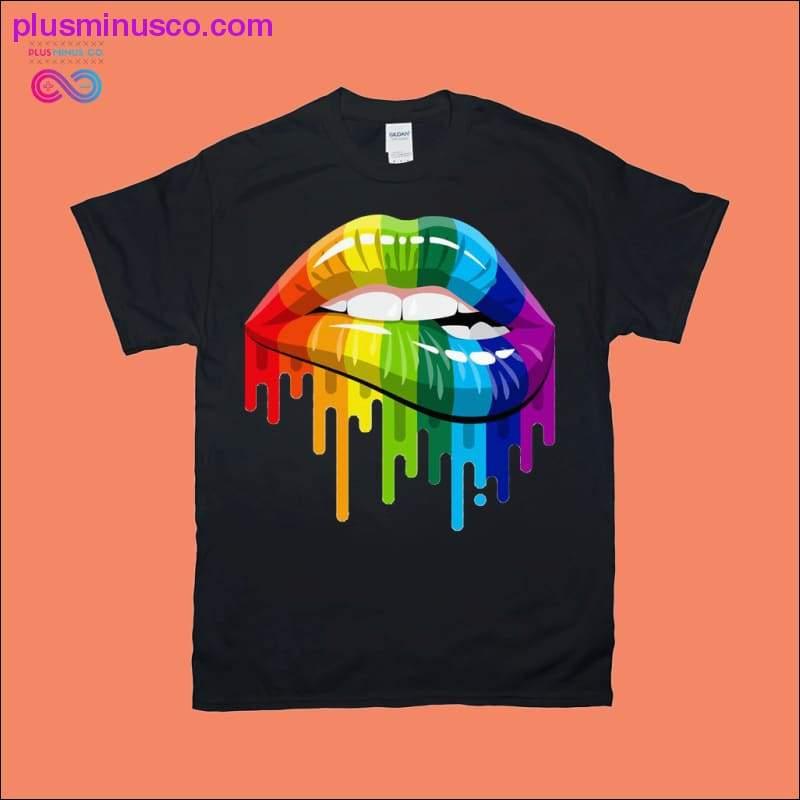LGBT lūpas | Varavīksnes krāsu T-krekli - plusminusco.com