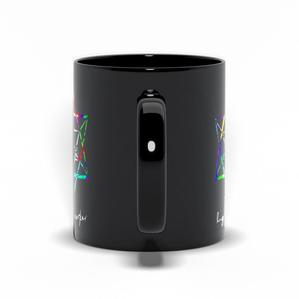 Lightworker Merkaba Sacred Geometry Abstract Black Mugs - plusminusco.com