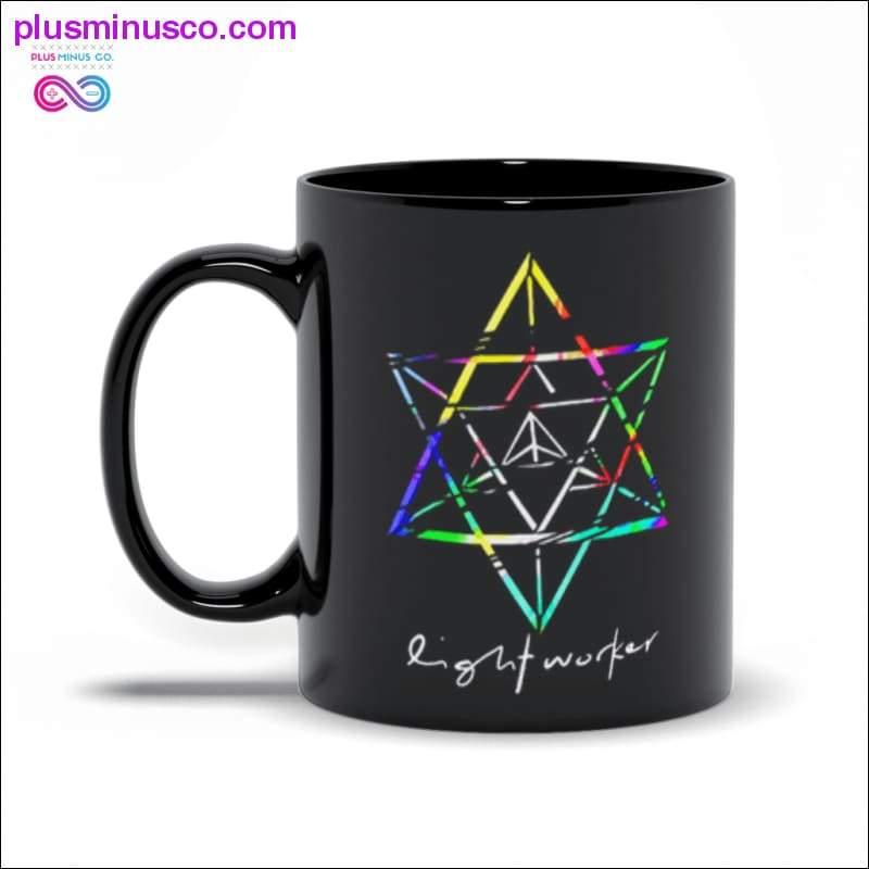 Lightworker Merkaba Sacred Geometry Abstract Black Mugs - plusminusco.com