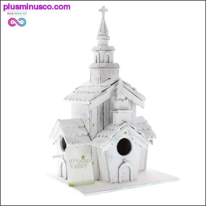 Little White Chapel Birdhouse ll PlusMinusco.com - plusminusco.com