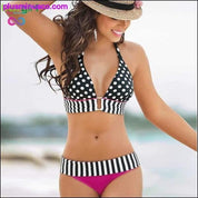 Liva Girl Stripe Bikini Női Új érkezés Push-Up Padded - plusminusco.com