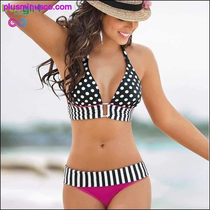 Liva Girl Stripe Bikini Wanita Produk Baru Push-Up Empuk - plusminusco.com
