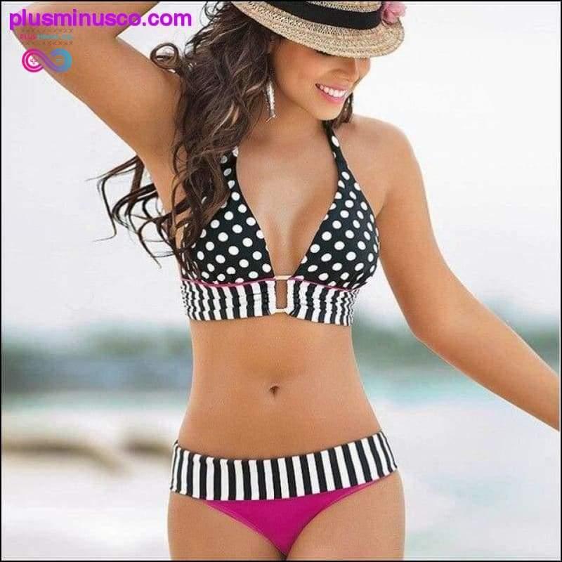 Liva Girl Stripe Bikini Wanita Produk Baru Push-Up Empuk - plusminusco.com