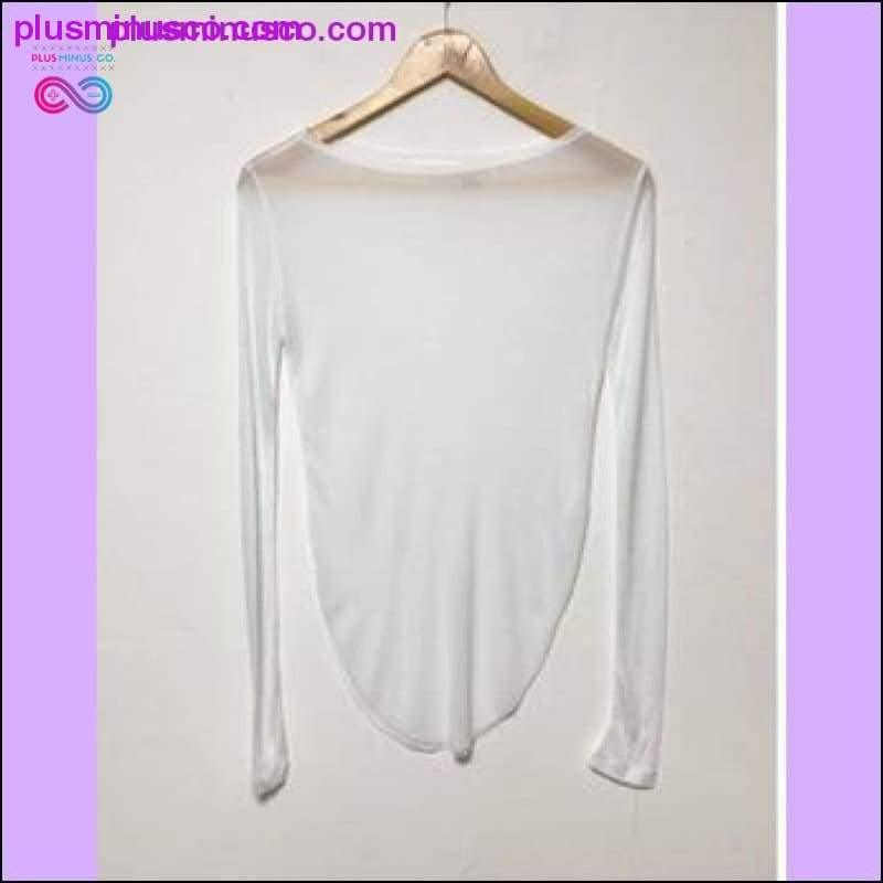 Смешная футболка з доўгім рукавом Жаночая белая футболка Femme Harajuku - plusminusco.com