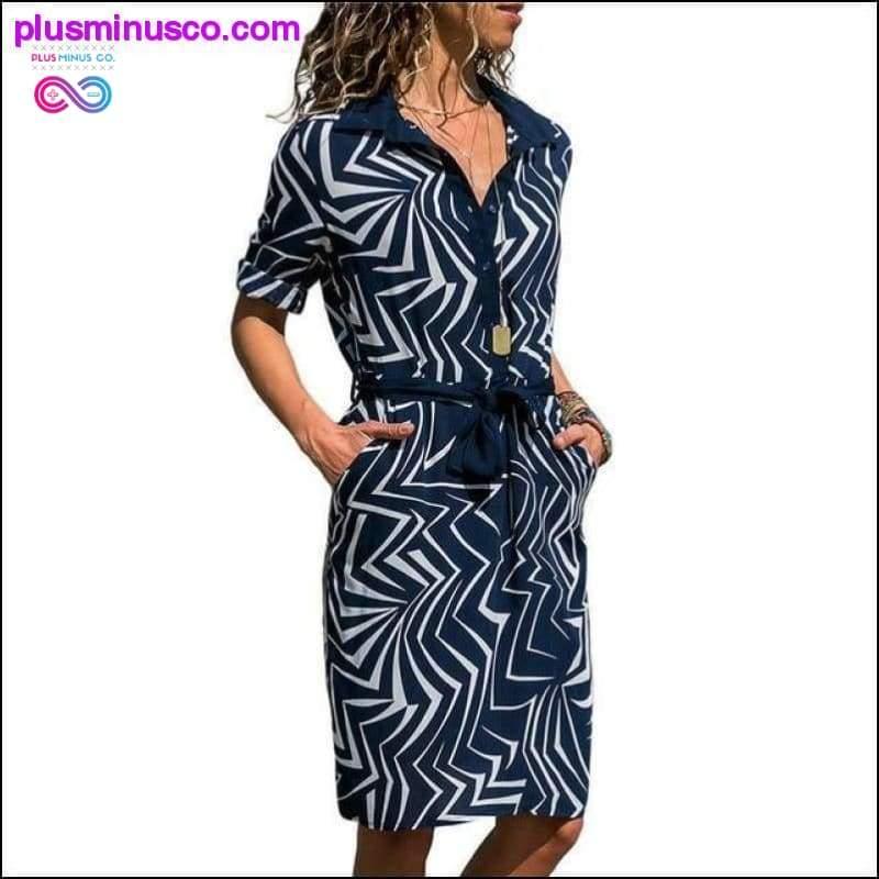 Kreklu kleita ar garām piedurknēm vasaras šifona Boho Beach - plusminusco.com