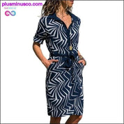 Рокля с риза с дълъг ръкав Лятна шифонена бохо плажна рокля - plusminusco.com
