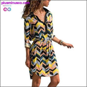 Long Sleeve Shirt Dress Summer Chiffon Boho Beach - plusminusco.com