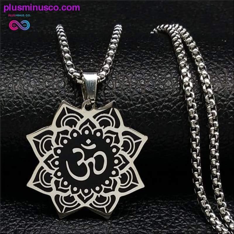 Lotus Stainless Steel Chain Necklace for Men Silver Color - plusminusco.com