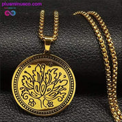 Lotus Stainless Steel Chain Necklace for Men Silver Color - plusminusco.com