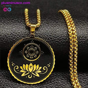 Lotus Stainless Steel Chain Necklace for Men Silver Color - plusminusco.com