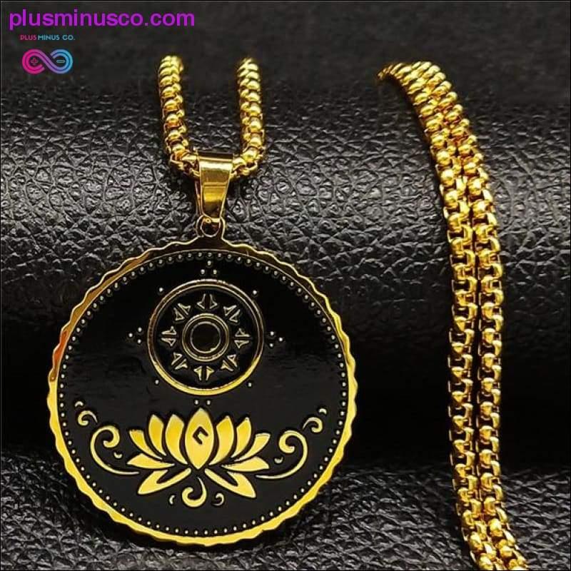 Lotus Stainless Steel Chain Necklace for Men Silver Color - plusminusco.com