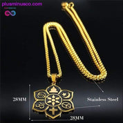 Lotus Stainless Steel Chain Necklace for Men Silver Color - plusminusco.com
