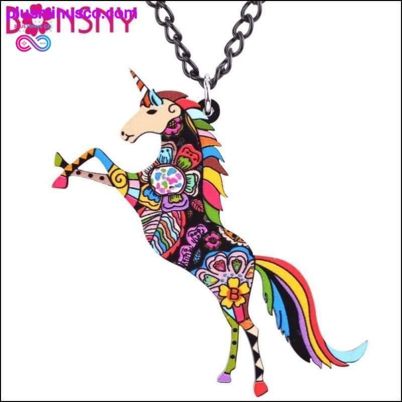 Lovely and Long Colorful Unicorn Necklace and Pendant For - plusminusco.com
