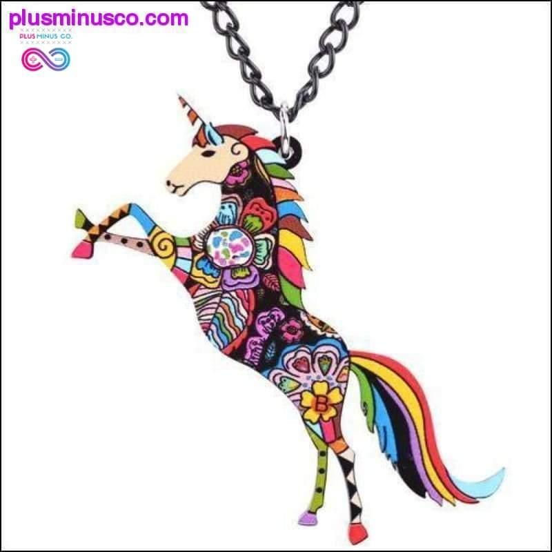 Lovely and Long Colorful Unicorn Necklace and Pendant For - plusminusco.com