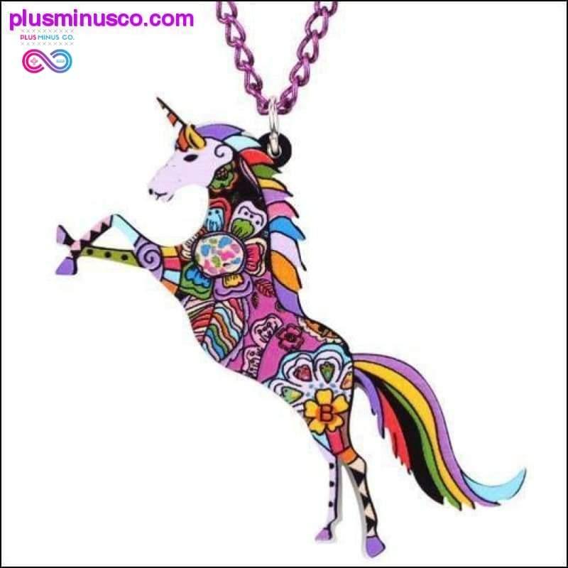 Lovely and Long Colorful Unicorn Necklace and Pendant For - plusminusco.com