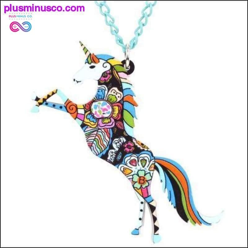 Lovely and Long Colorful Unicorn Necklace and Pendant For - plusminusco.com