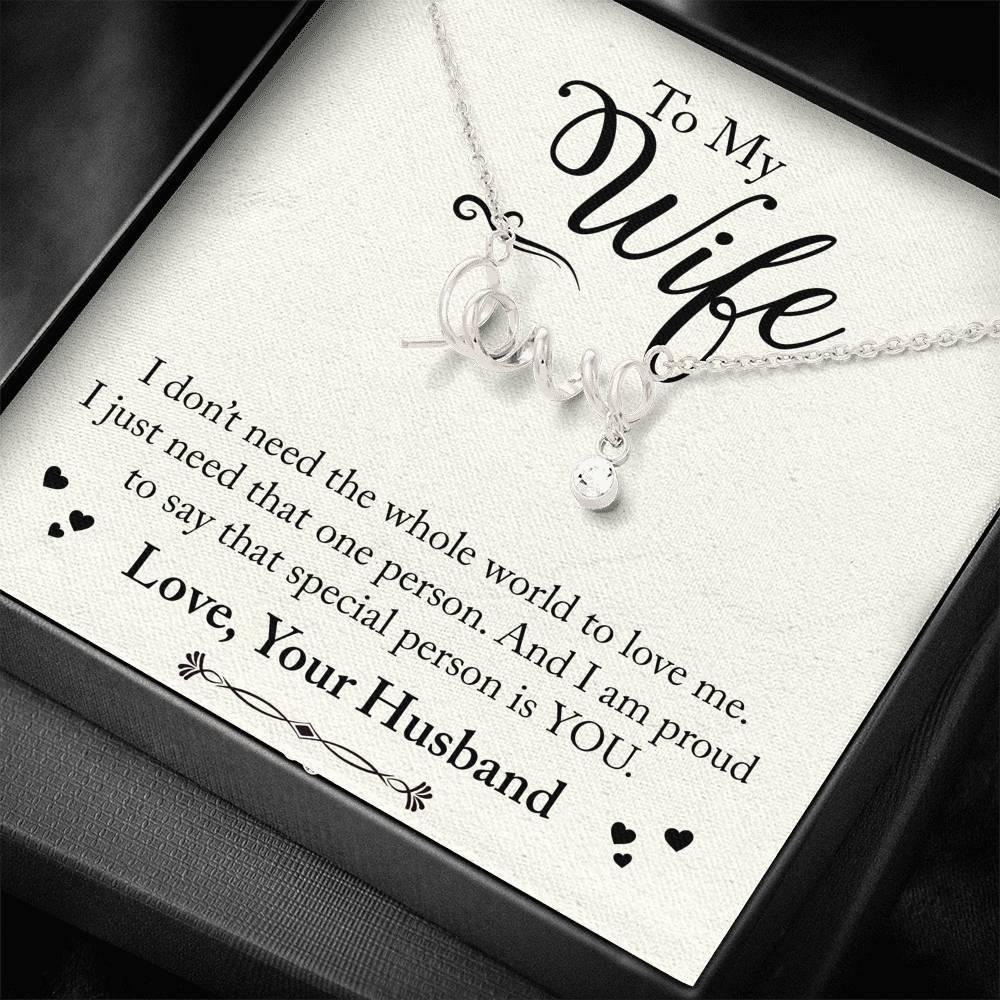 Love,To My Wife Necklace Anniversary Gift For Wife, Birthday - plusminusco.com