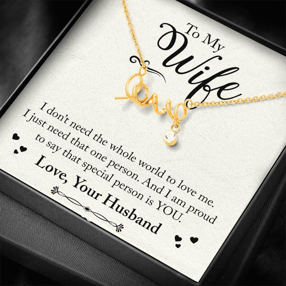 Love,To My Wife Necklace Anniversary Gift For Wife, Birthday - plusminusco.com