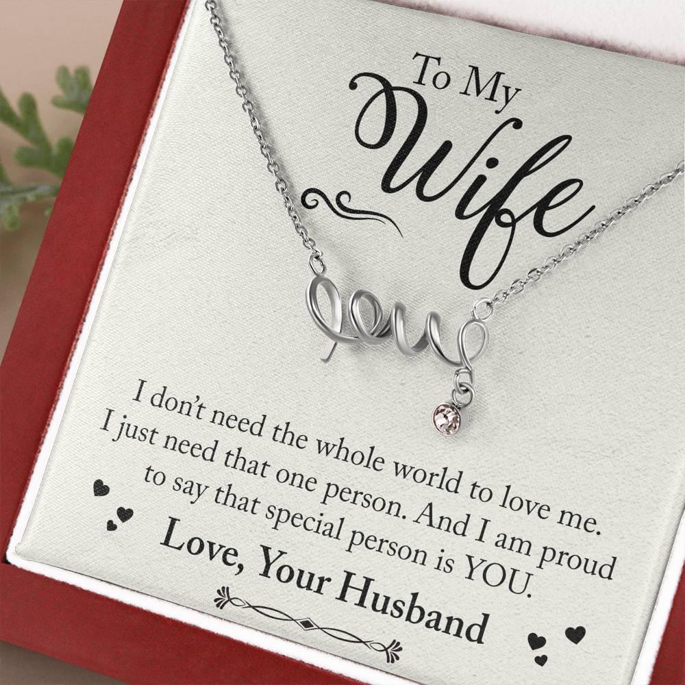 Love,To My Wife Necklace Anniversary Gift For Wife, Birthday - plusminusco.com