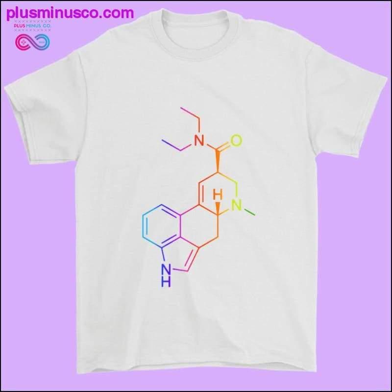 Camisetas com moléculas de arco-íris LSD - plusminusco.com