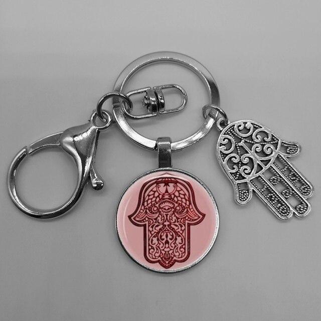 Lucky Hamsa Fatima Hand Eyes Keychains Charm Amulet Τσάντα τσάντα πόρπη κρεμαστό για μπρελόκ αυτοκινήτου θήκη για μπρελόκ γυναίκες - plusminusco.com