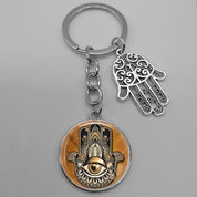 Lucky Hamsa Fatima Hand Eyes Keychains Charm Amulet Purse Bag Buckle Pendant Para sa Car Keyrings key chain holder women - plusminusco.com