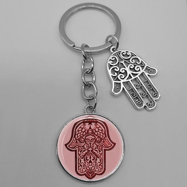 Lucky Hamsa Fatima Hand Eyes Keychains Charm Amulet Τσάντα τσάντα πόρπη κρεμαστό για μπρελόκ αυτοκινήτου θήκη για μπρελόκ γυναίκες - plusminusco.com