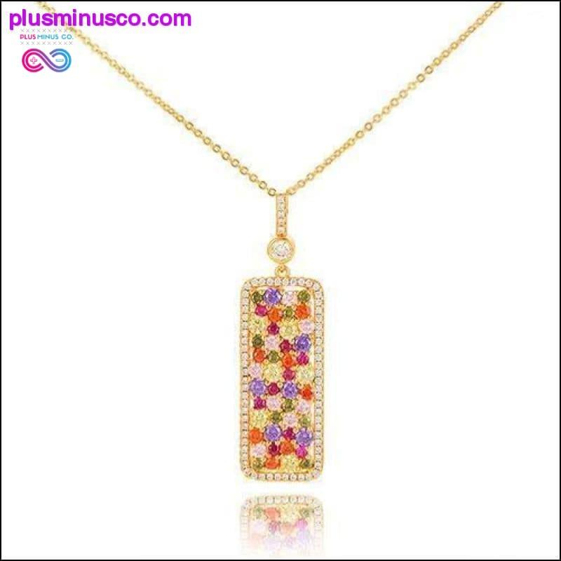 Luxusní elegantní vícebarevný náhrdelník s přívěskem || - plusminusco.com